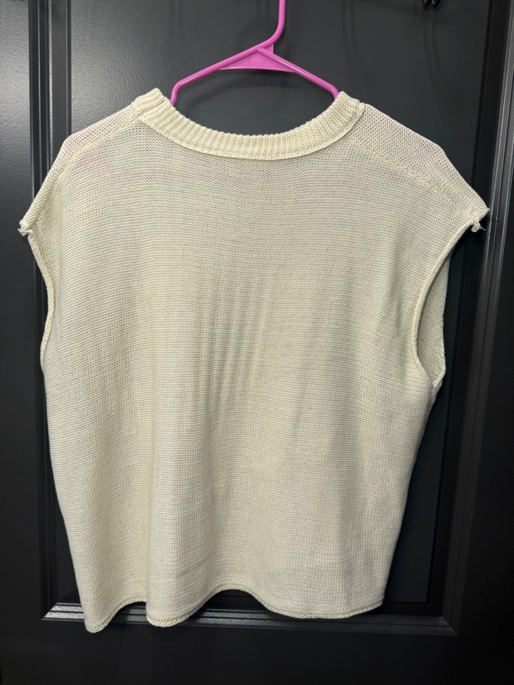 Cream Knit Sleeveless Top